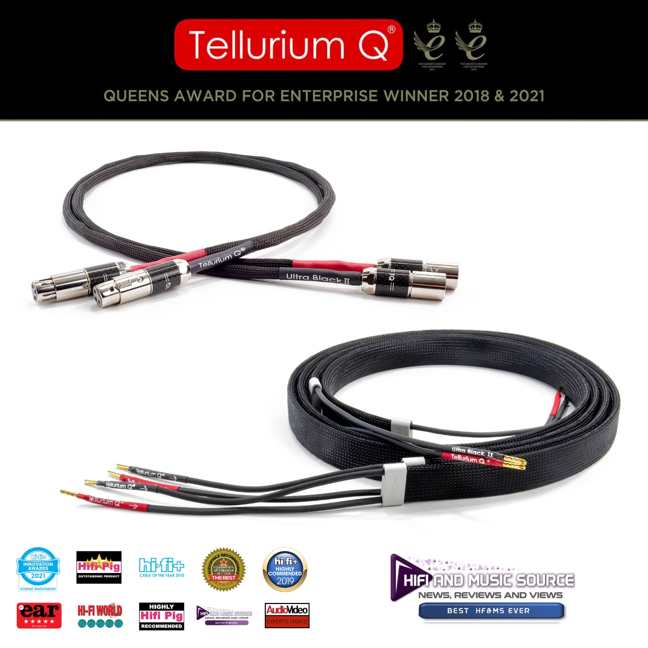 Seltene Auszeichnung für das Tellurium Q - Ultra Black II Lautsprecherkabel